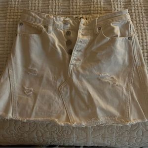 Free people white denim skirt